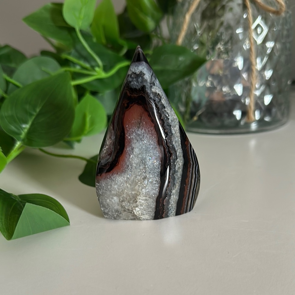 Elegant Black Agate Teardrop